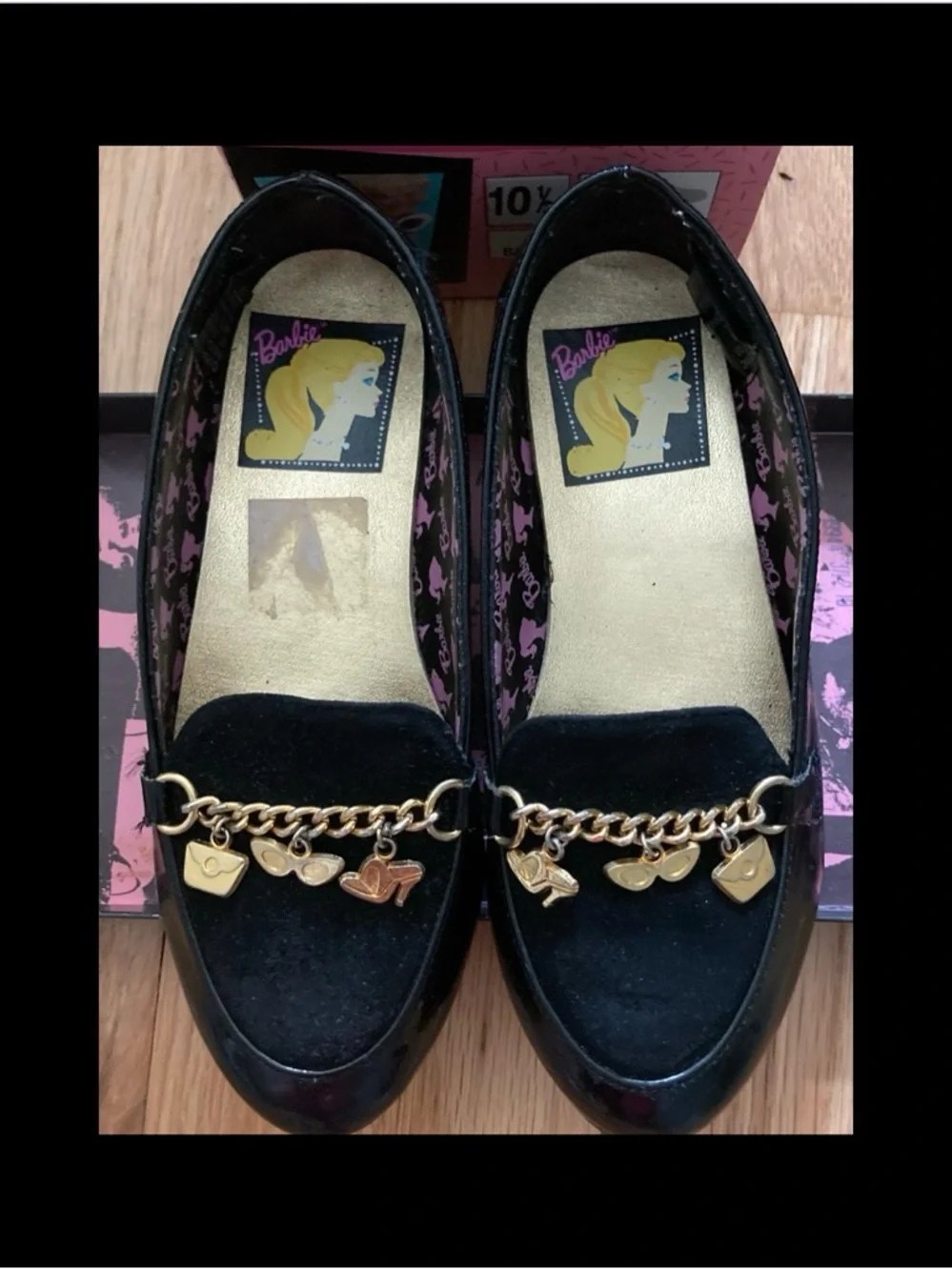 Vintage RARE 1993 Barbie 35th anniversary patent flats little girls size 10.5